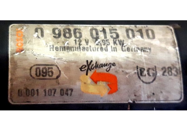 Стартер Renault 5, 9, 11, 19, 21, Clio-I, Rapid, 1.0, 1.1, 1.2, 1.4, 1.7, 1.8 16V, 0.95KW, 12V, 0986015010, 7700854954, 7700758217, 7700272482, 7701499482